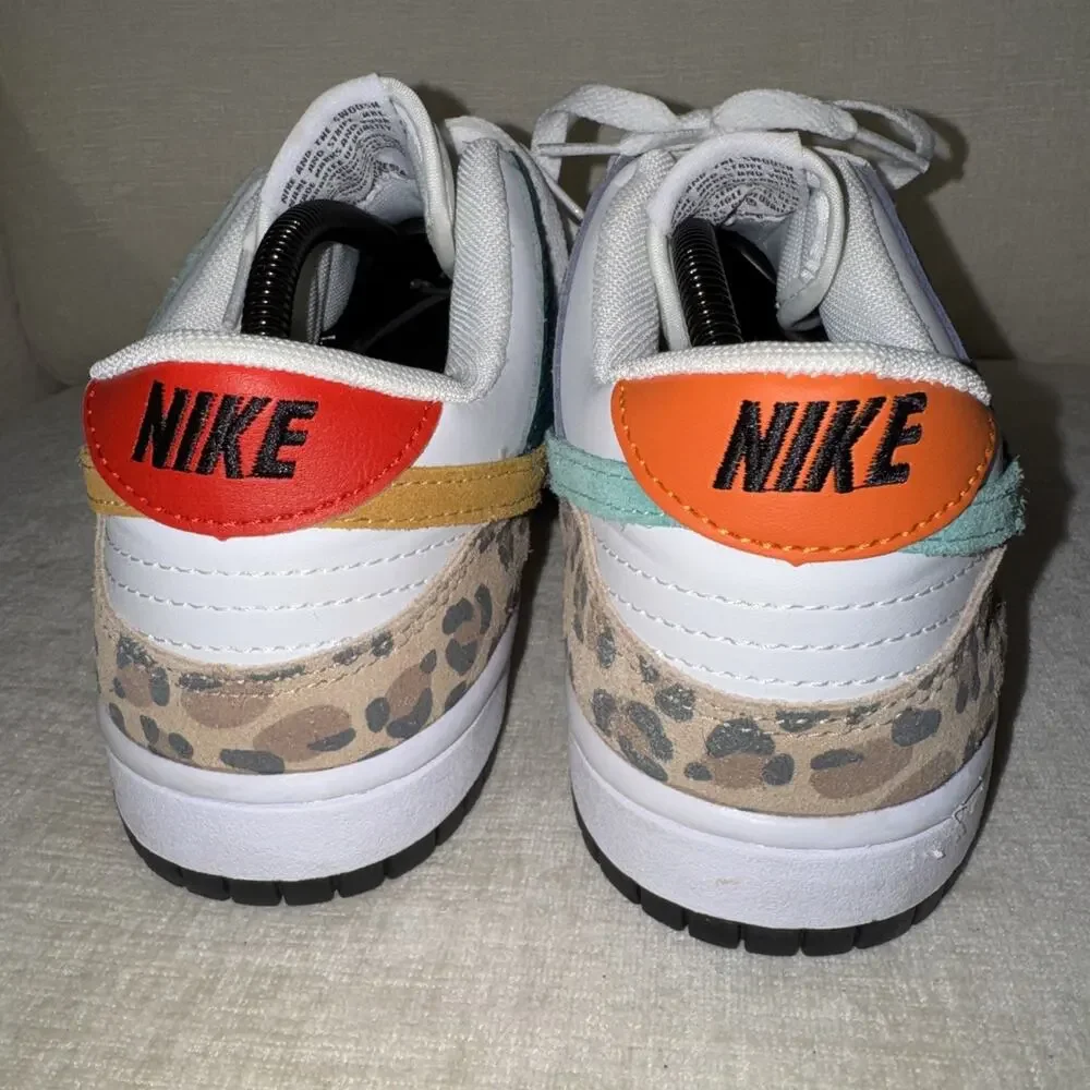 Nike Dunk Low Safari Mix DN3866-100 Mens 9.5 Animal Print Athletic Shoes NWOB